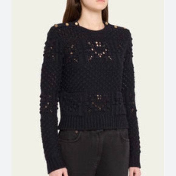 Frame Navy Blue Knit Wool Blend Sweater size M - Picture 1 of 12